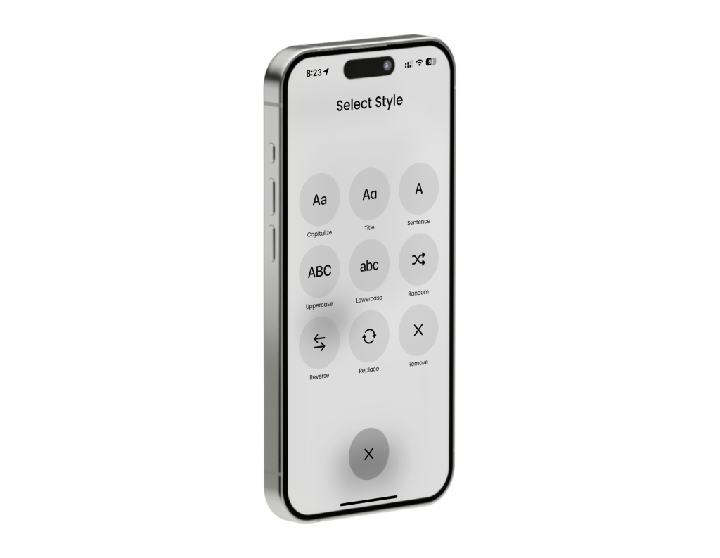 Selection of editing style